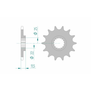 Pignon AFAM acier standard 73303 - 520 1077141003 | Oxmoto
