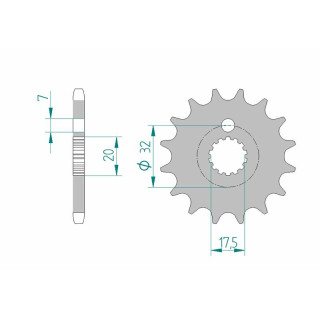 Pignon AFAM acier standard 85200 - 428 | Oxmoto