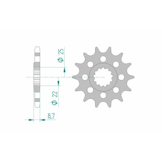 Pignon AFAM acier standard 28403 - 525 1076661001 | Oxmoto