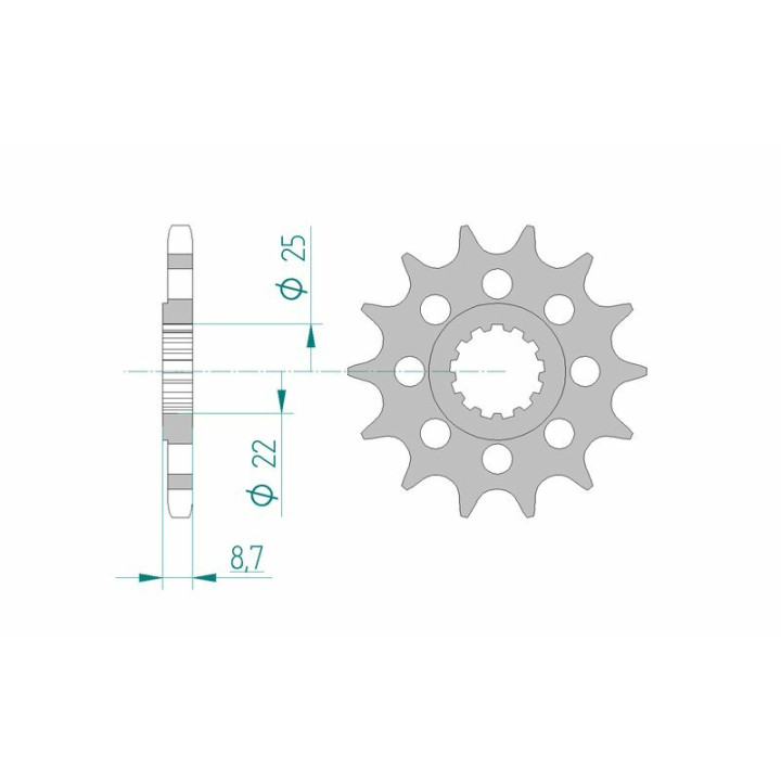 Pignon AFAM acier standard 28403 - 525 1076661002 | Oxmoto
