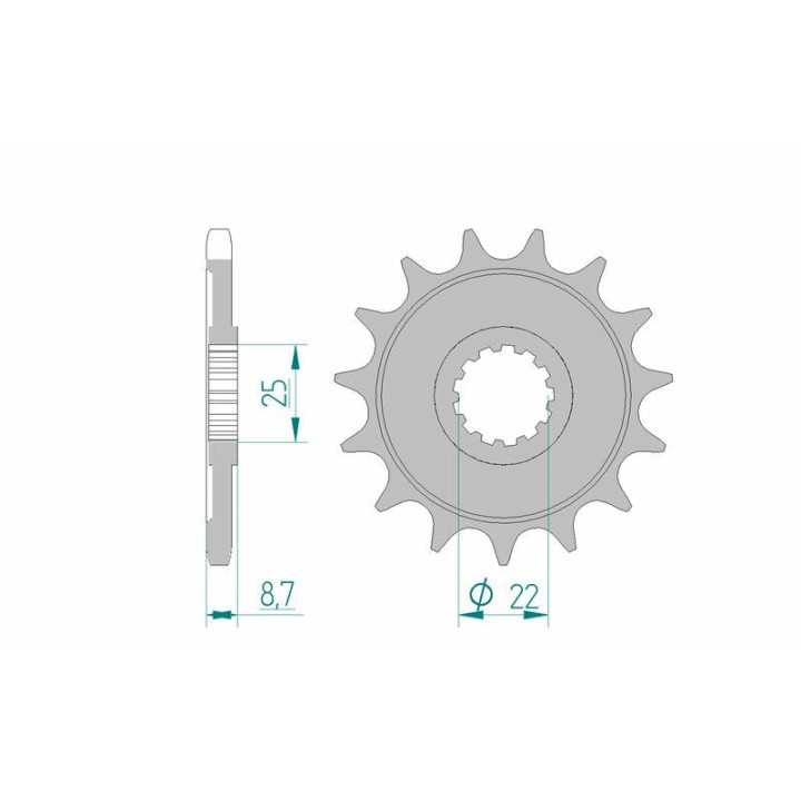 Pignon AFAM acier standard 28405 - 525 1076671001 | Oxmoto