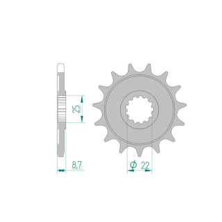 Pignon AFAM acier standard 28405 - 525 1076671003 | Oxmoto