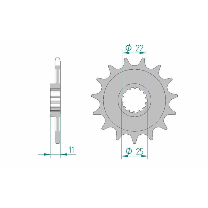 Pignon AFAM acier standard 37400 - 520 1076776002 | Oxmoto