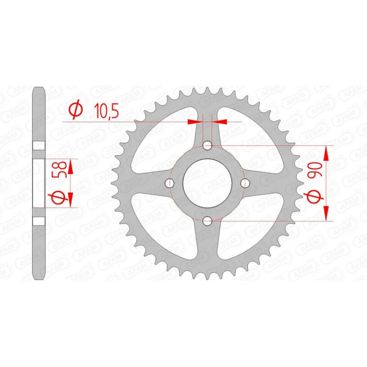 Couronne AFAM acier standard 10221 - 520 1074334001 | Oxmoto