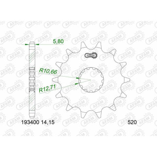 Pignon AFAM acier standard 193400 - 520 1129682002 | Oxmoto