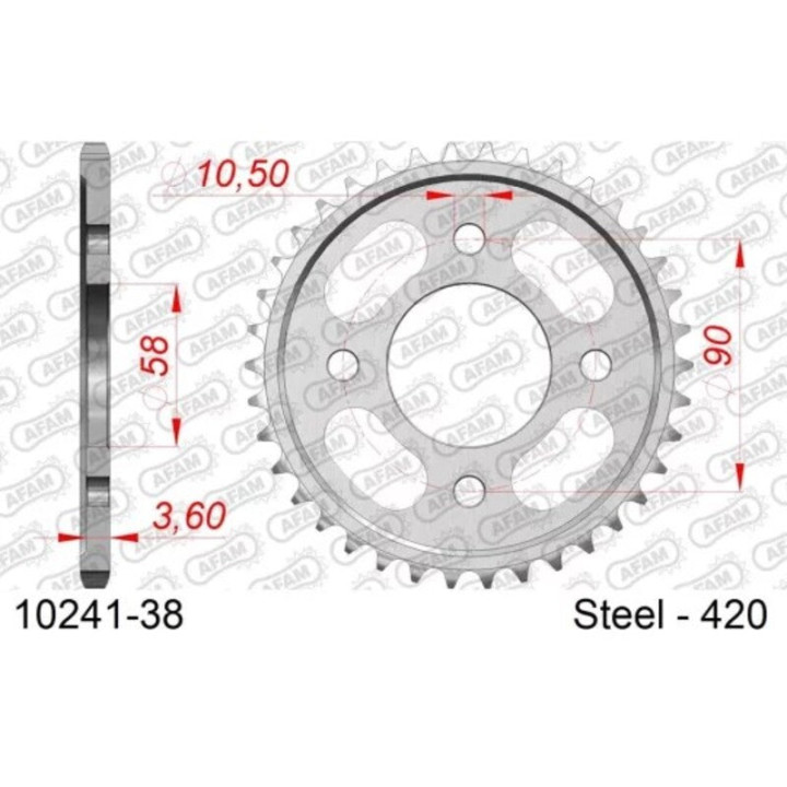 Couronne AFAM acier standard 10241 - 420 | Oxmoto