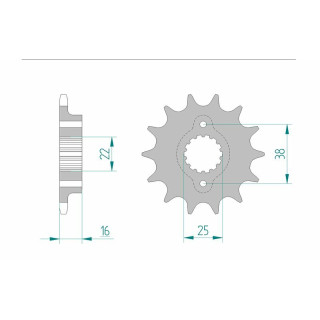 Pignon AFAM acier standard 52604 - 520 1076973002 | Oxmoto