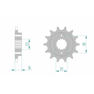 Pignon AFAM acier standard 52610 - 520 1077006001 | Oxmoto