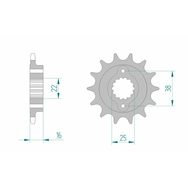 Pignon AFAM acier standard 52610 - 520 1077006002 | Oxmoto