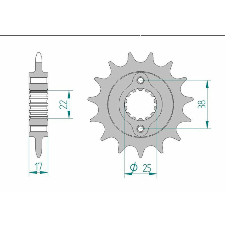 Pignon AFAM acier standard 52612 - 520 1077028002 | Oxmoto