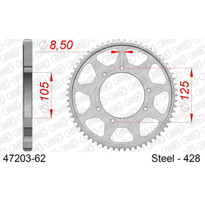 Couronne AFAM acier standard 47203 - 428 | Oxmoto