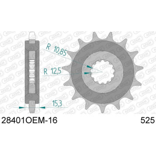 Pignon AFAM acier anti-buit 28401 - 525 | Oxmoto