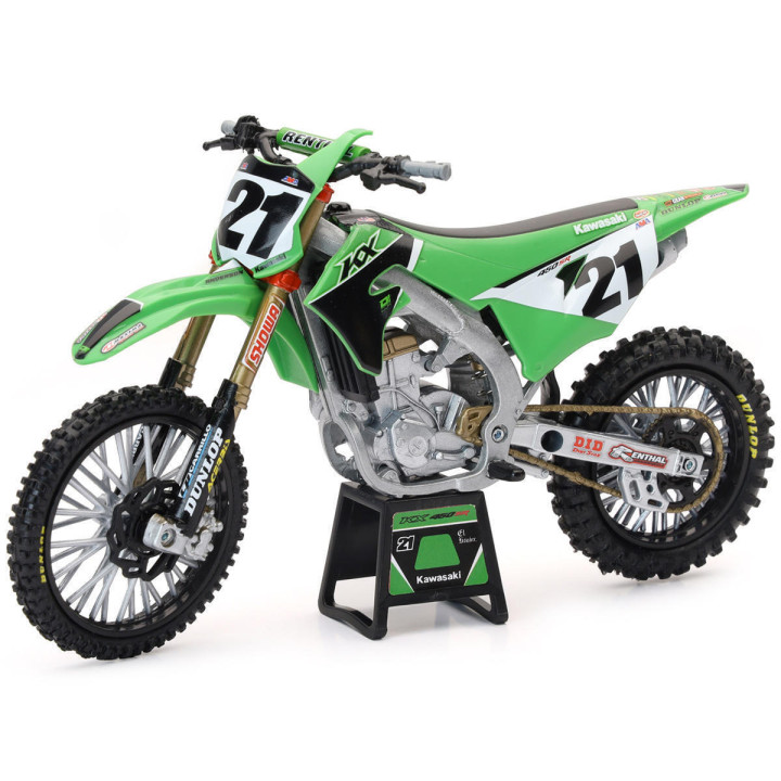Maquette moto Kawasaki 450 kx j. anderson échelle 1/12