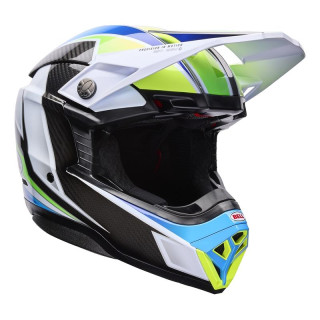 Casque Bell Moto-10 Spherical - Grid White/Blue | Oxmoto