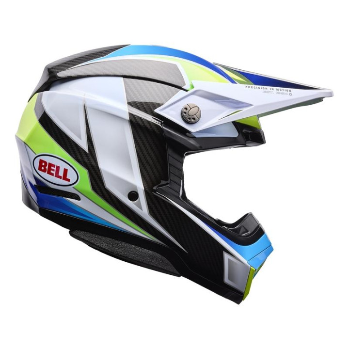 Casque Bell Moto-10 Spherical - Grid White/Blue | Oxmoto