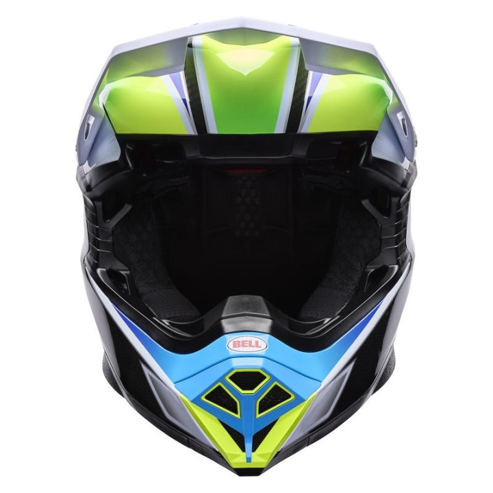 Casque Bell Moto-10 Spherical - Grid White/Blue | Oxmoto