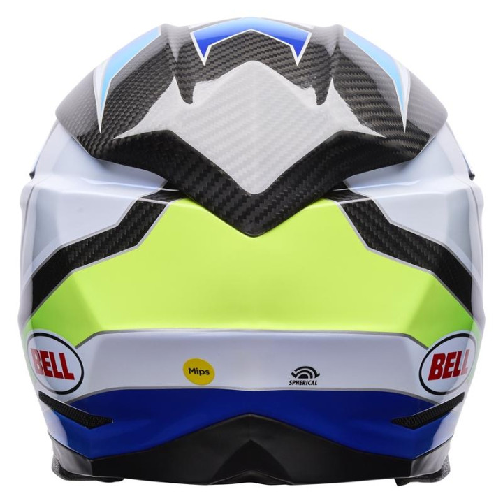 Casque Bell Moto-10 Spherical - Grid White/Blue | Oxmoto