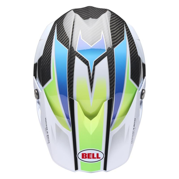 Casque Bell Moto-10 Spherical - Grid White/Blue | Oxmoto