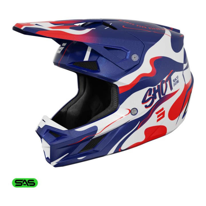 Casque SHOT speed beast bleu/rouge 2026 | Oxmoto