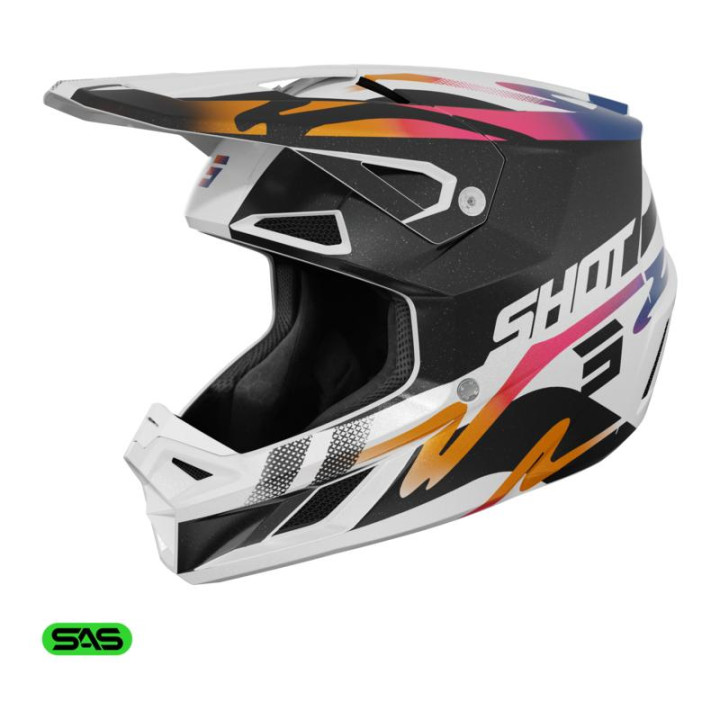 Casque SHOT speed wave noir/blanc 2026 | Oxmoto
