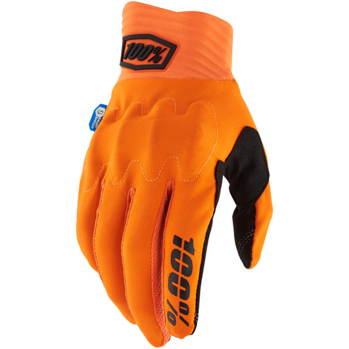 Gants 100% cognito smart shock orange fluo | Oxmoto