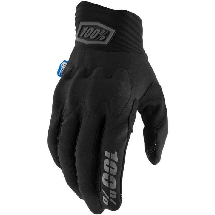 Gants 100% cognito smart shock noir | Oxmoto