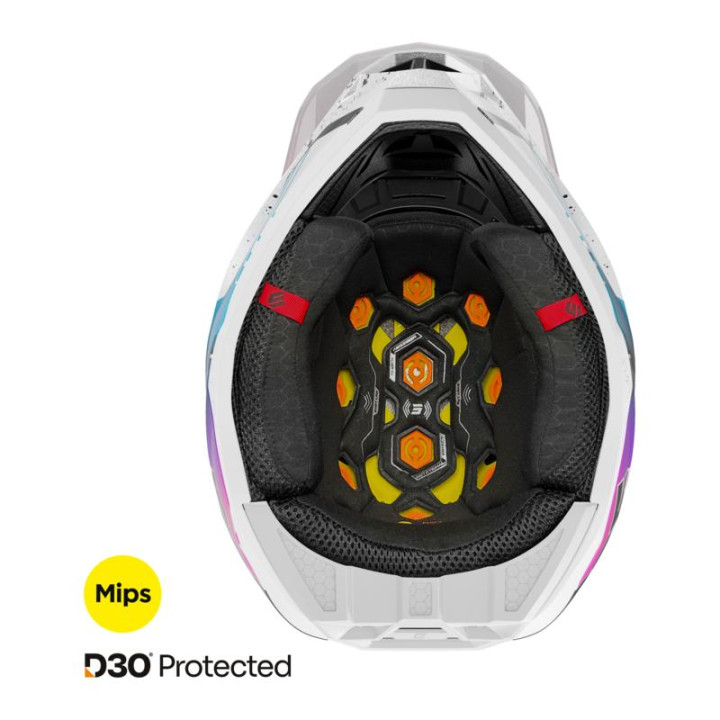 Casque SHOT lite racing blanc/rose 2026 | Oxmoto