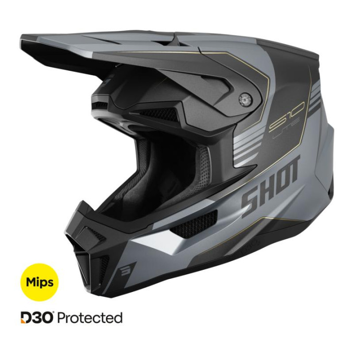 Casque SHOT lite s10 noir/gris mat 2026 | Oxmoto