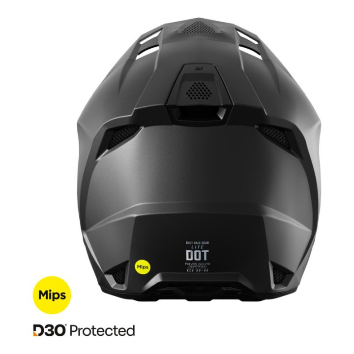 Casque SHOT lite solid noir mat 2026 | Oxmoto
