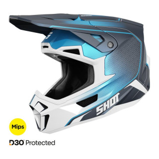 Casque SHOT lite challenger bleu mat 2026 | Oxmoto