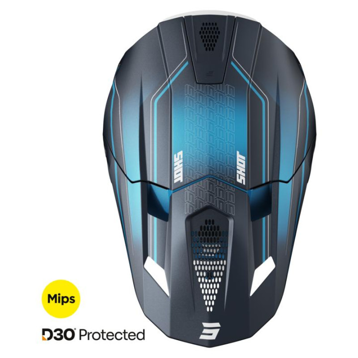 Casque SHOT lite challenger bleu mat 2026 | Oxmoto