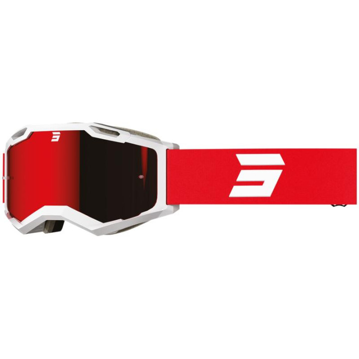 Lunettes SHOT iris 2.0 tech blanc rouge 2026 | Oxmoto