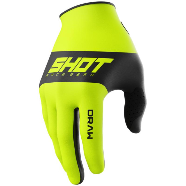 Gants SHOT draw sky jaune fluo 2026 | Oxmoto