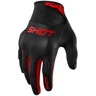 Gants SHOT drift onyx rouge 2026 | Oxmoto