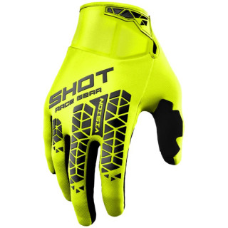Gants SHOT vision tech jaune fluo 2026 | Oxmoto
