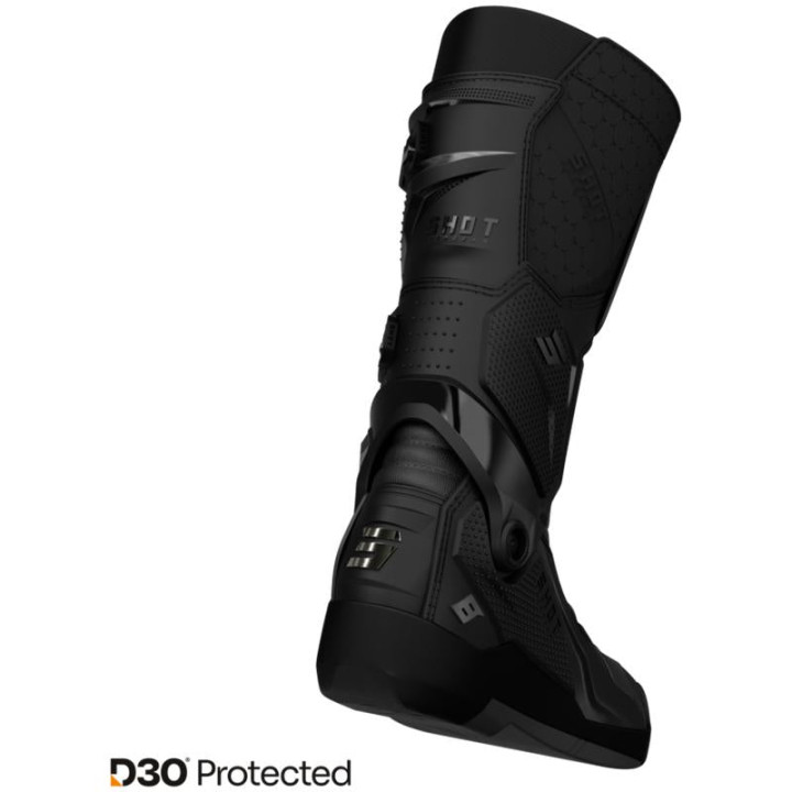 Bottes SHOT race 8 noir/chrome 2026 | Oxmoto