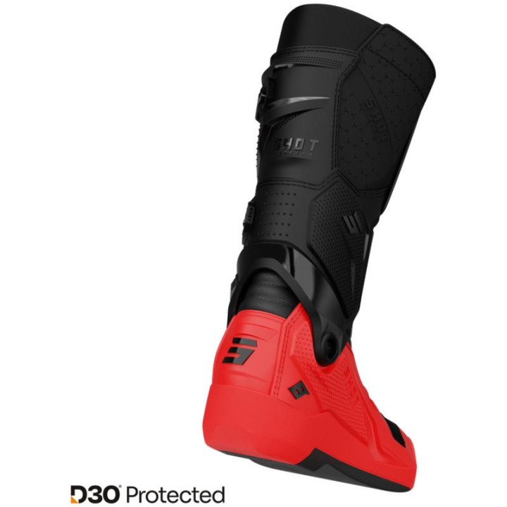Bottes SHOT race 8 noir/rouge 2026 | Oxmoto