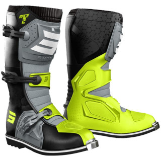 Bottes SHOT race 2 noir/gris/jaune 2026 | Oxmoto