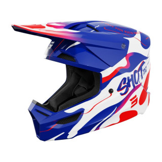 Casque enfant SHOT furious beast bleu/rouge 2026 | Oxmoto