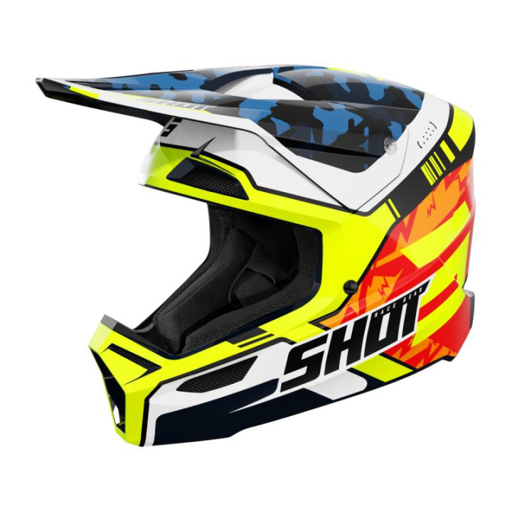 Casque enfant SHOT furious flash bleu/jaune fluo 2026