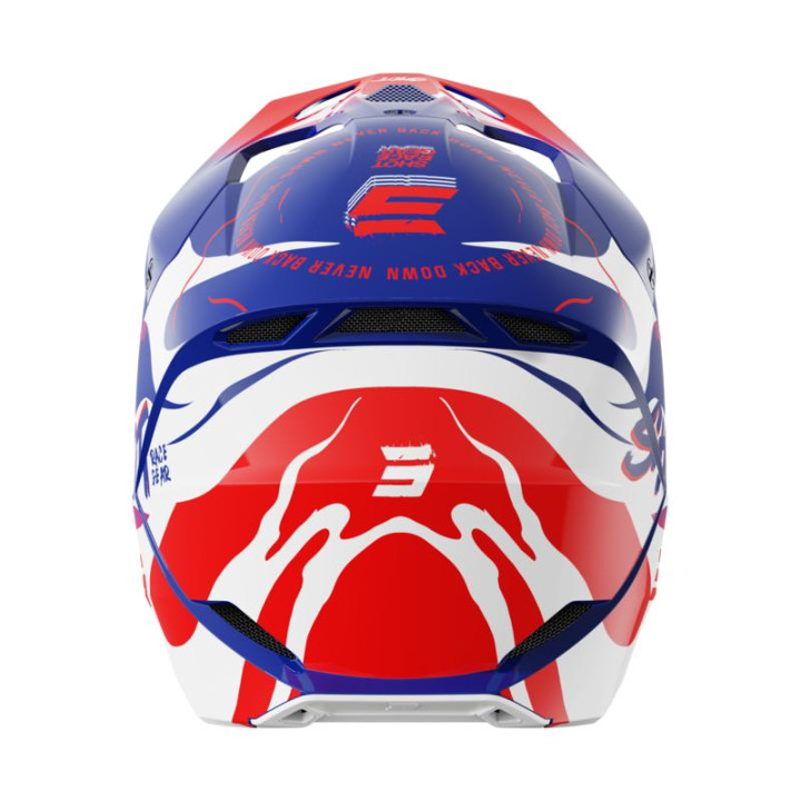 Casque enfant SHOT furious beast bleu/rouge 2026 | Oxmoto
