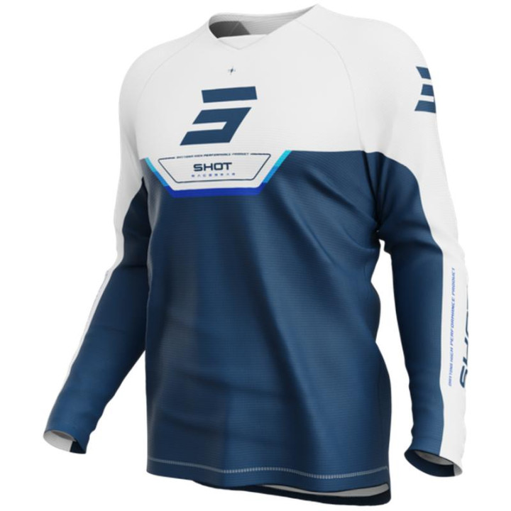 Maillot enfant SHOT draw daytona bleu 2026 | Oxmoto