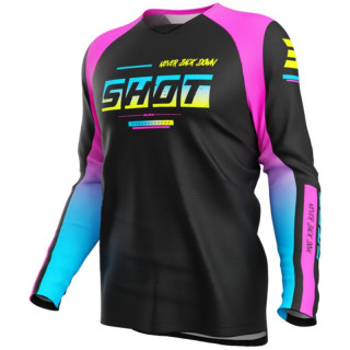 Maillot enfant SHOT draw block rose fluo 2026 | Oxmoto