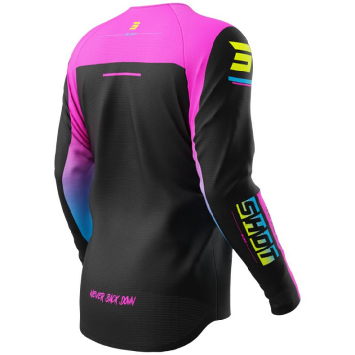 Maillot enfant SHOT draw block rose fluo 2026 | Oxmoto