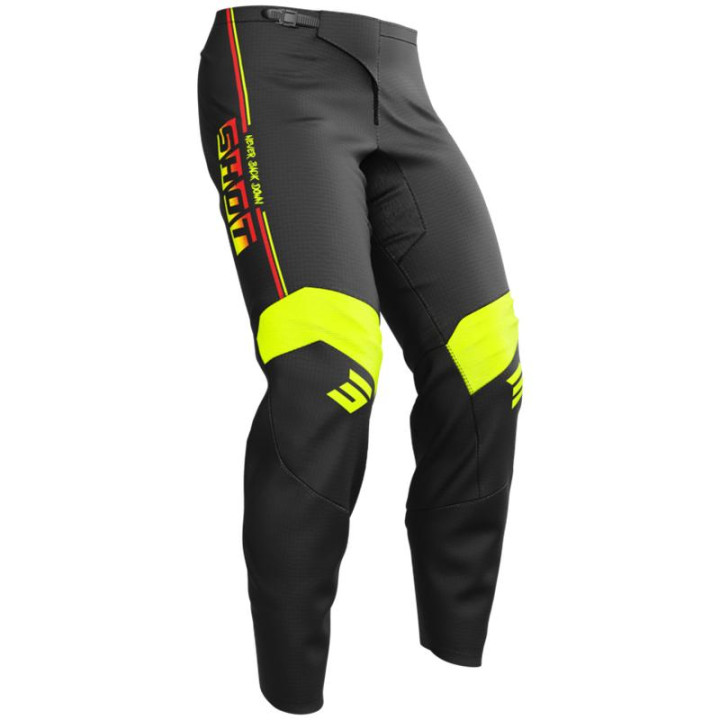 Pantalon enfant SHOT draw block jaune fluo 2026 | Oxmoto