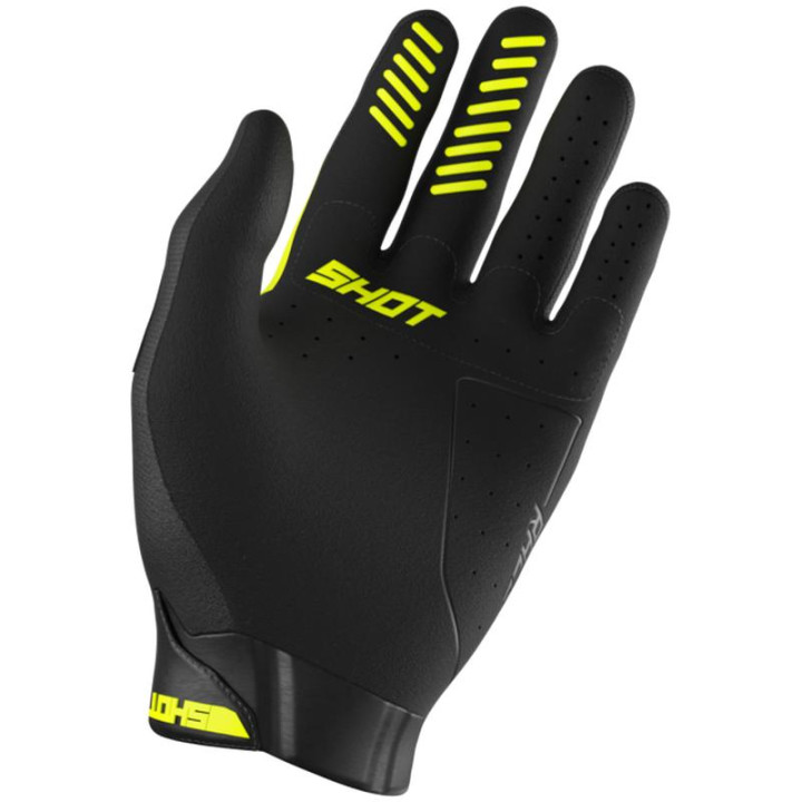 Gants enfant SHOT race evo jaune fluo 2026 | Oxmoto