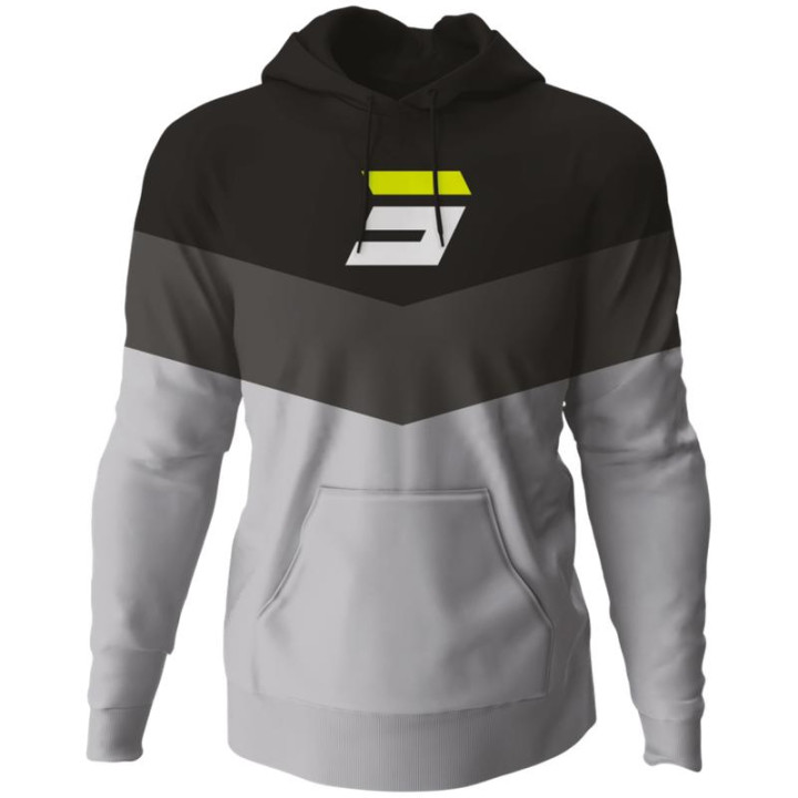 Sweat à capuche SHOT stripe noir | Oxmoto