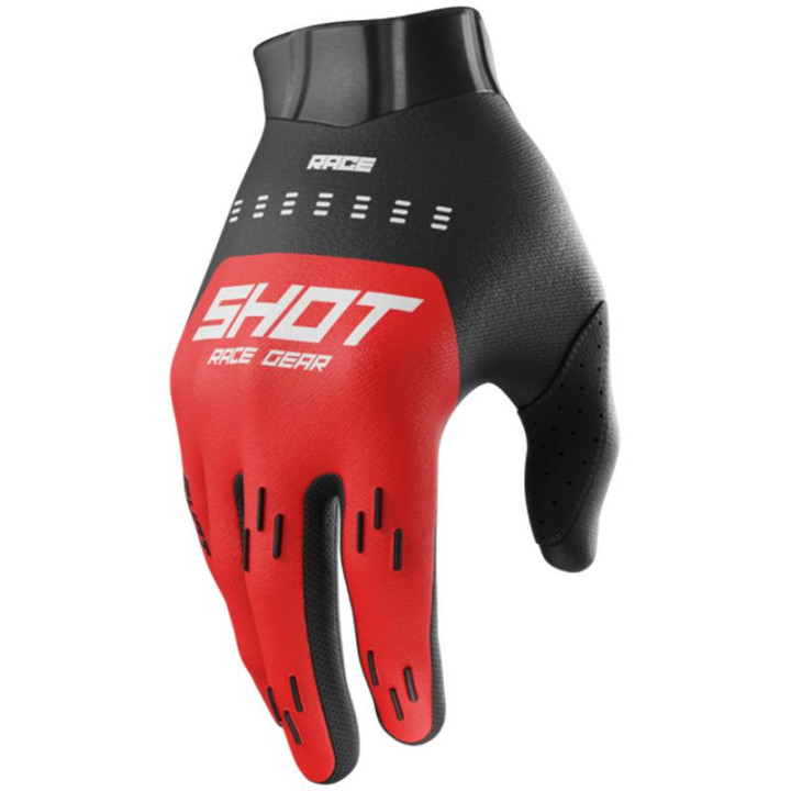 Gants SHOT race evo rouge 2026 | Oxmoto