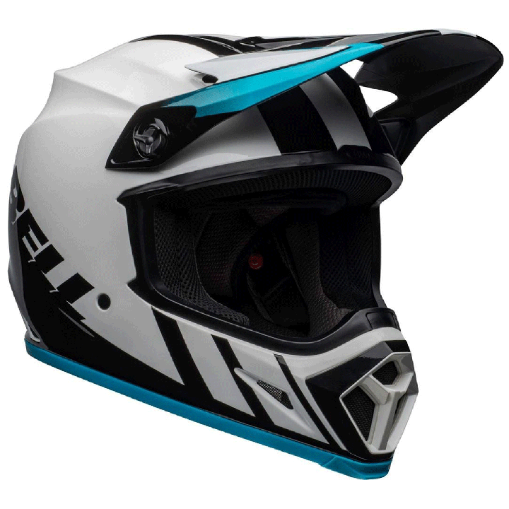 Casque Bell mx-9 mips dash blanc/noir/bleu | Oxmoto