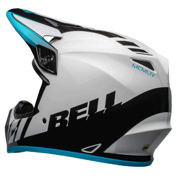 Casque Bell mx-9 mips dash blanc/noir/bleu | Oxmoto